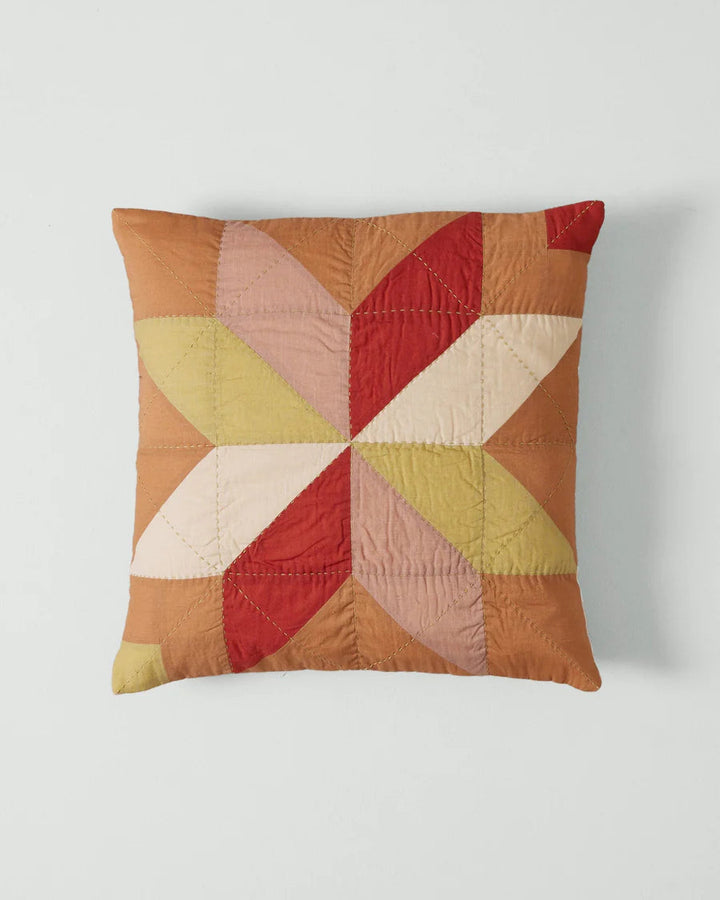 Toast | Tiled Star Patchwork cushion cover | Caramel Gooseberry