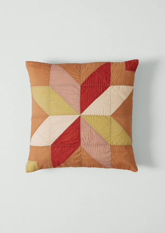 Toast | Tiled Star Patchwork cushion cover | Caramel Gooseberry