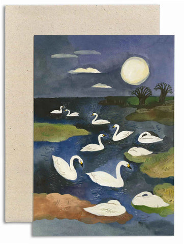 Gemma Koomen | Greeting Card | Bewick Swans card