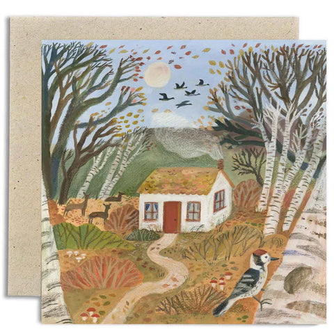 Gemma Koomen | Greeting Card | Little House in the Autumn woods card