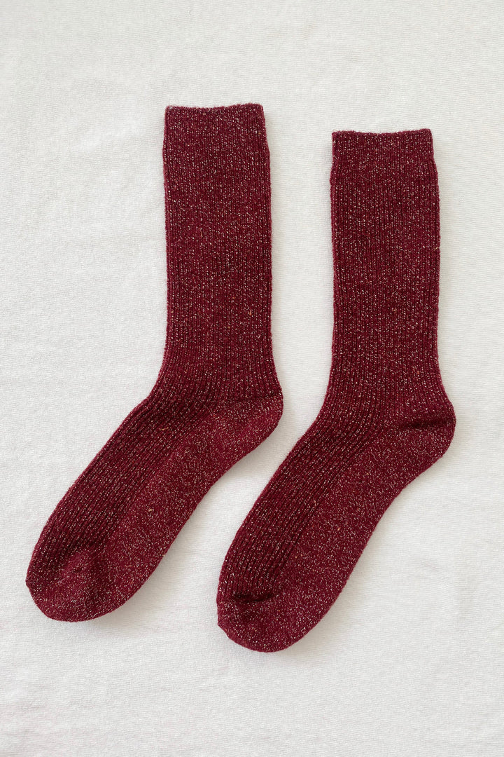 Le Bon Shoppe | Winter Sparkle Socks | Wine