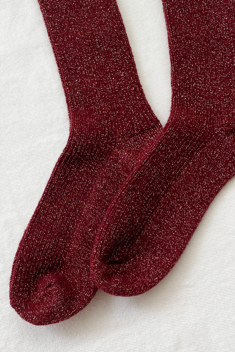 Le Bon Shoppe | Winter Sparkle Socks | Wine