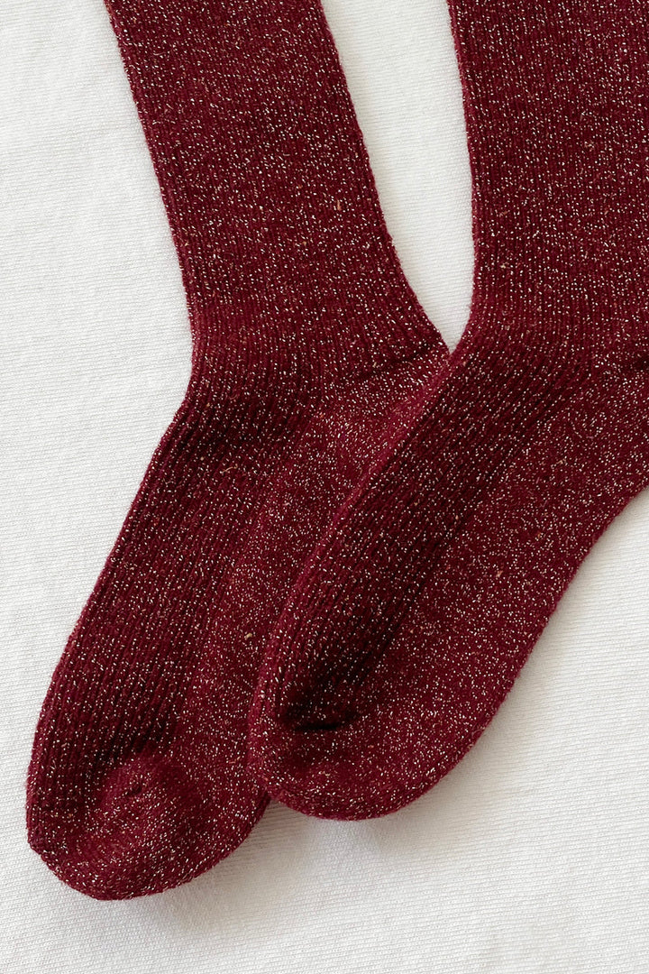 Le Bon Shoppe | Winter Sparkle Socks | Wine