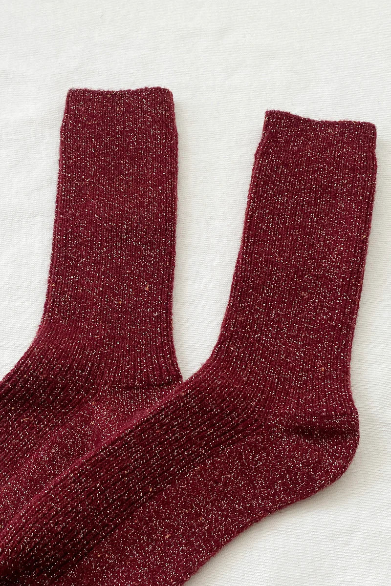 Le Bon Shoppe | Winter Sparkle Socks | Wine
