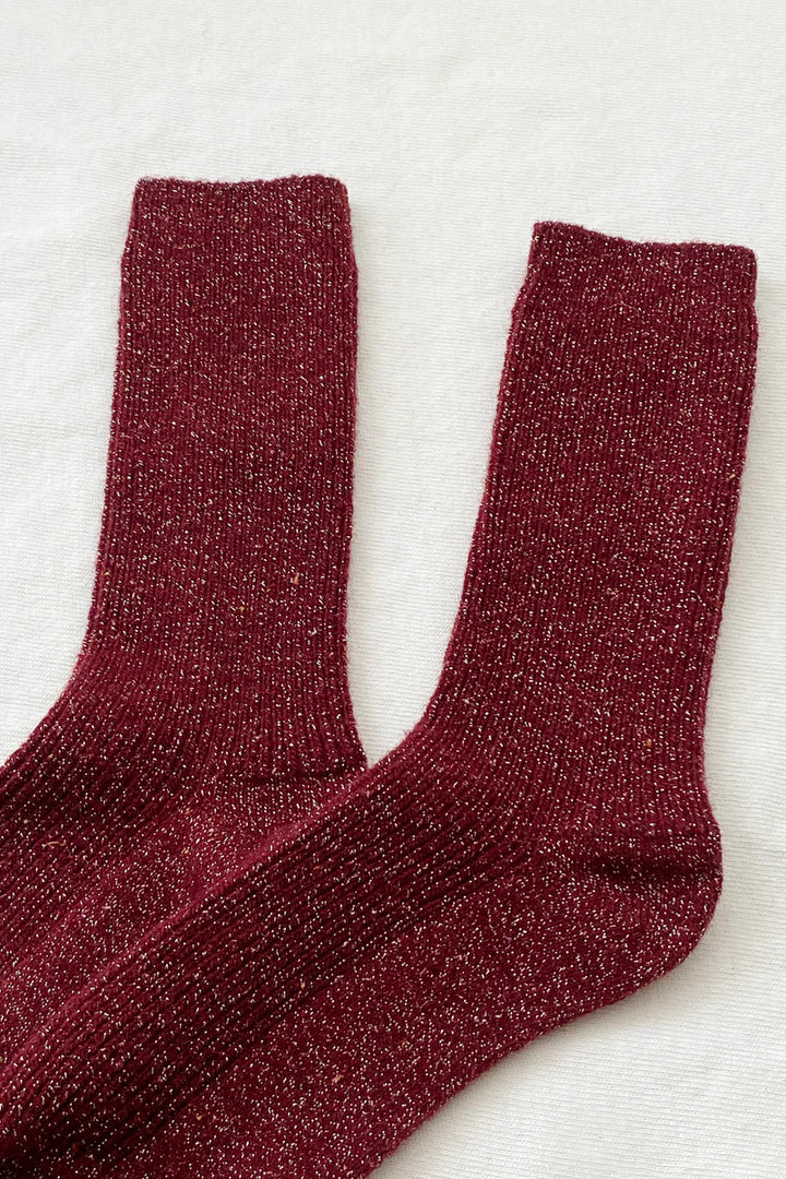 Le Bon Shoppe | Winter Sparkle Socks | Wine