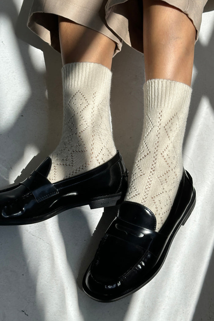 Le Bon Shoppe | Cashmere Pointelle Socks | Cream