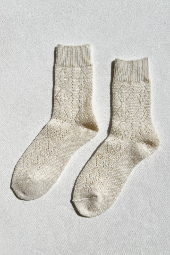 Le Bon Shoppe | Cashmere Pointelle Socks | Cream
