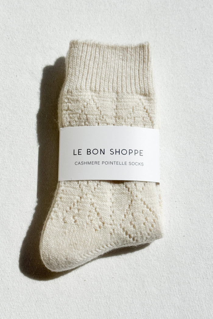 Le Bon Shoppe | Cashmere Pointelle Socks | Cream