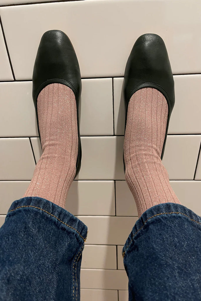 Le Bon Shoppe | Her Glitter Socks | Rose glitter