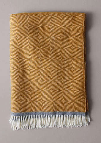 Toast | Diamond Wool Blanket | Caramel/Charcoal