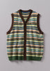 Toast | Buttoned Fair Isle Knitted Tank | Green multi
