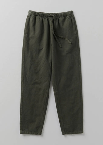 Toast | Alfie Garment Dyed Herringbone Trousers | Dark Moss