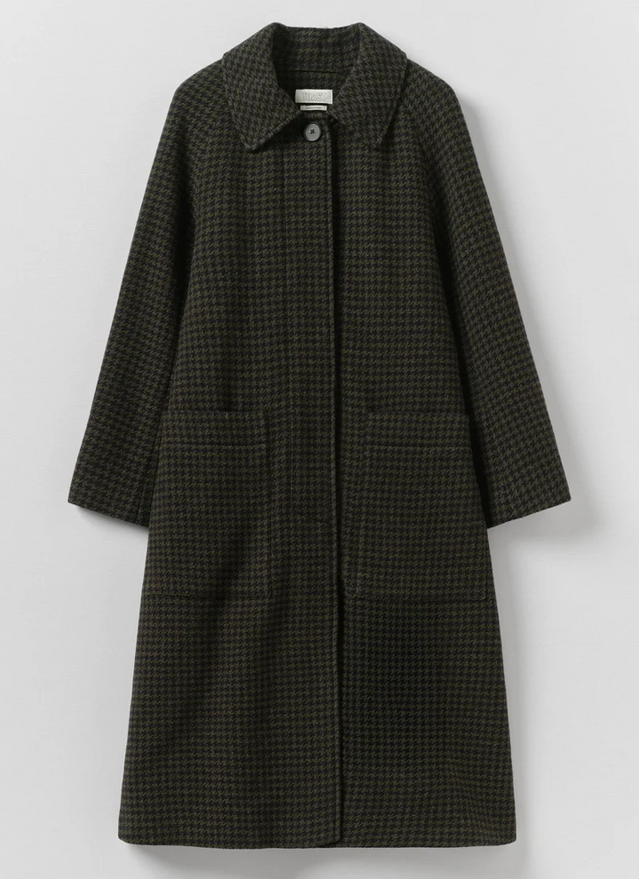 TOAST | Frankie Check Raglan Coat | Olive/Black