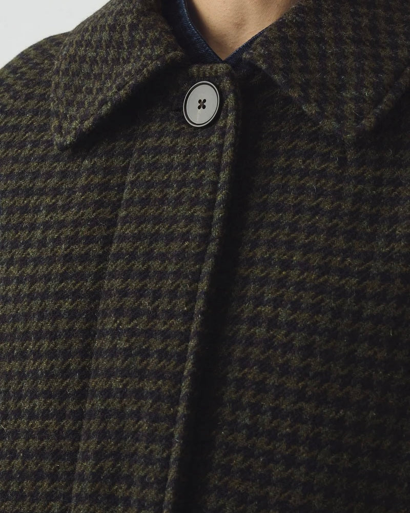 TOAST | Frankie Check Raglan Coat | Olive/Black