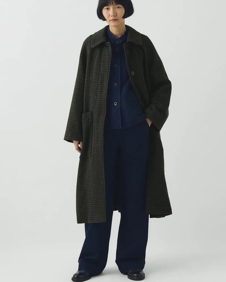 TOAST | Frankie Check Raglan Coat | Olive/Black