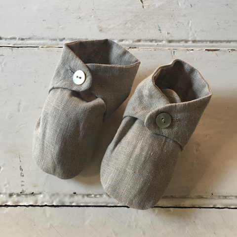 Fog Linen | Linen Baby Shoes - Natural