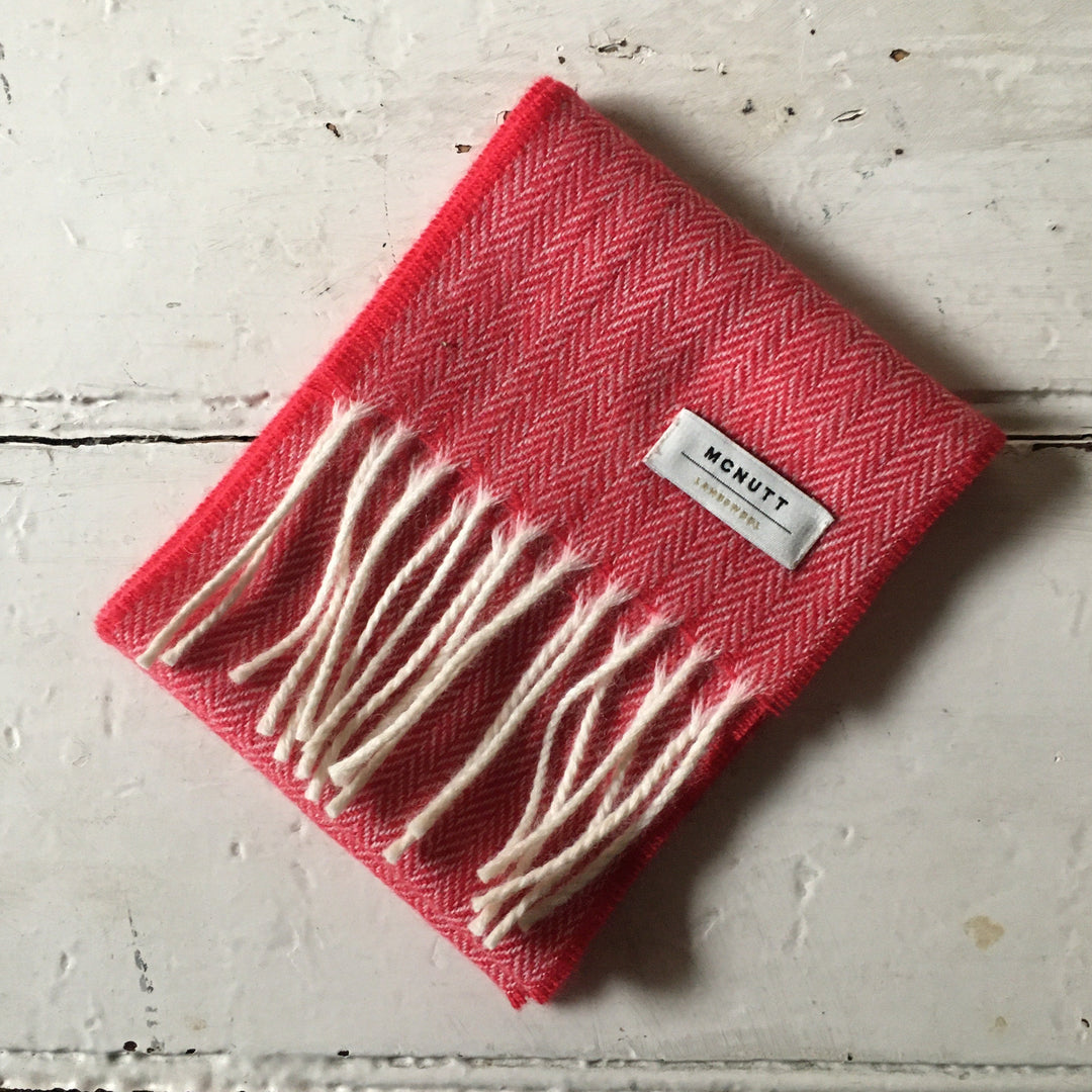 McNutt | Children's Lambswool Scarf | Red Herringbone