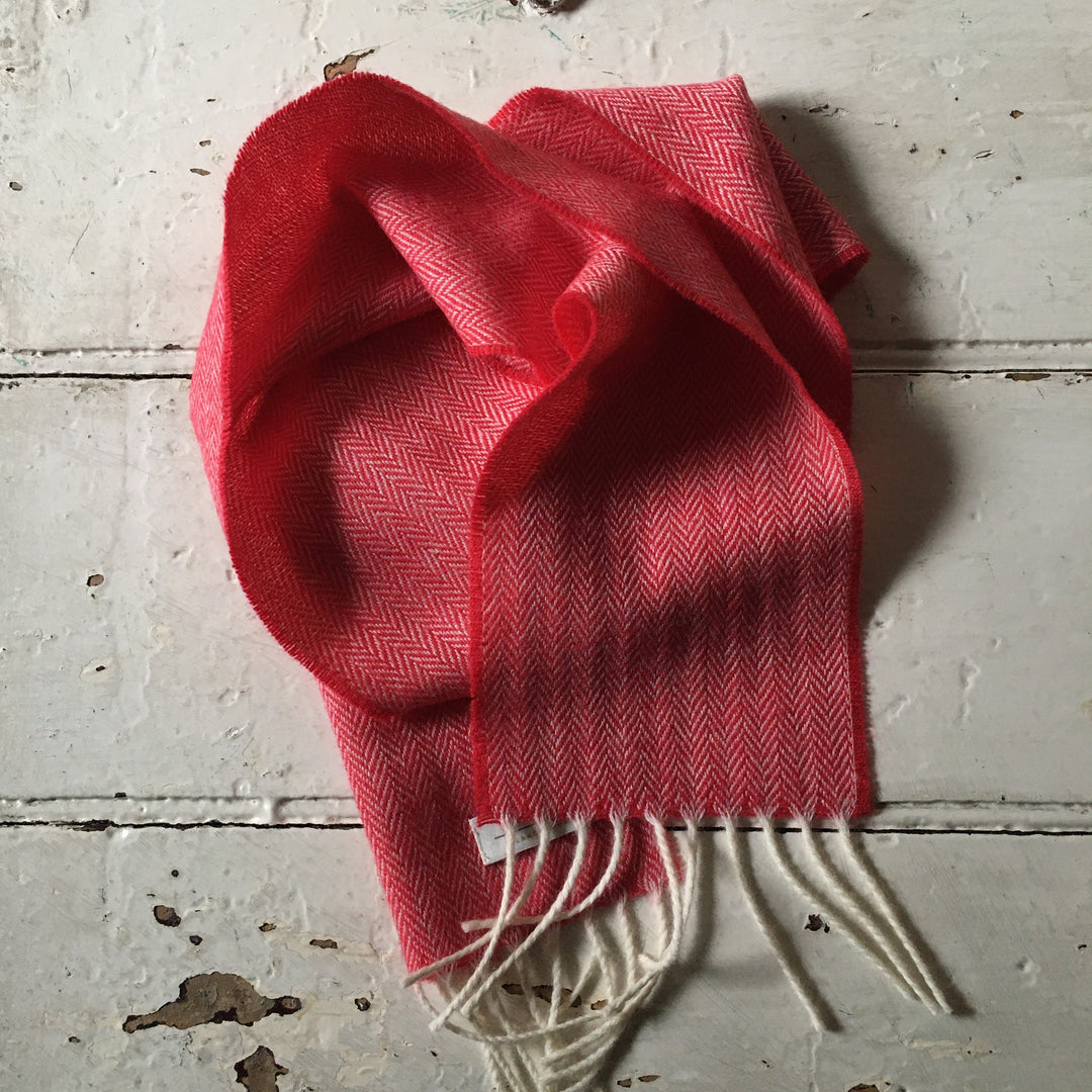 McNutt | Children's Lambswool Scarf | Red Herringbone