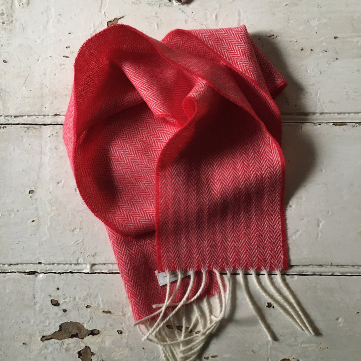 McNutt | Children's Lambswool Scarf | Red Herringbone