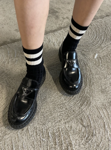 Le Bon Shoppe | Her Varsity Socks - Black
