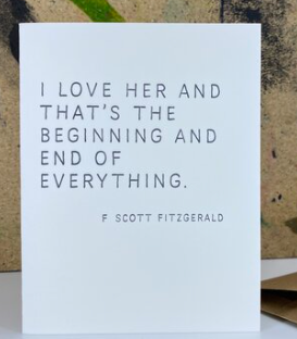 The Pear In Paper | Greeting Card - I love her.. F Scott Fitzgerald