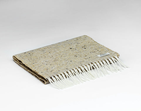 McNutt | Unisex Lambswool Tweed Scarf | Oat Fleck