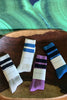 Le Bon Shoppe | Grandpa Varsity Socks | Light Grey Navy Stripe