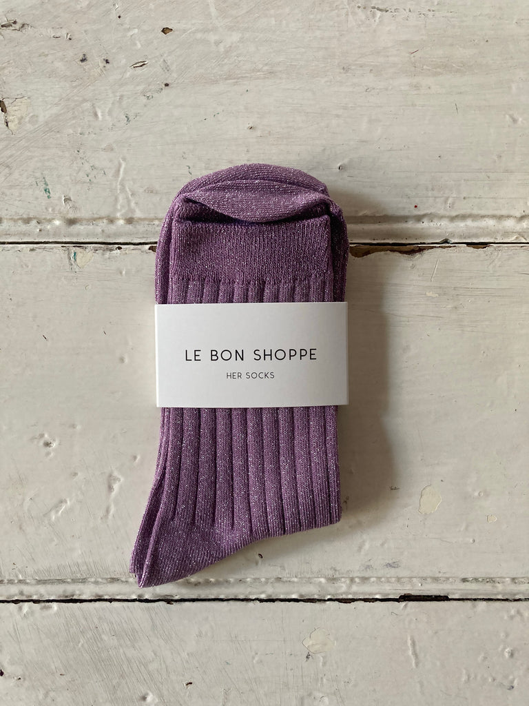 Le Bon Shoppe | Her Socks Lilac Glitter