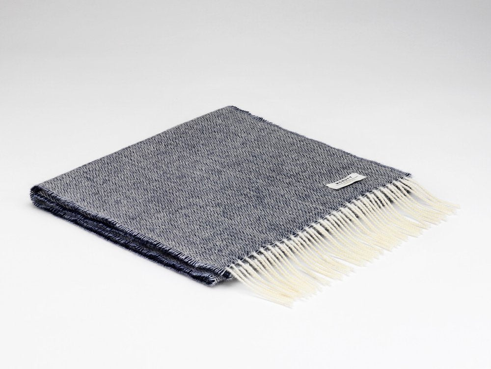 McNutt | Unisex Lambswool Scarf - Spotted Navy