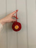 Felted Christmas decoration | Embroidered Red Ball | Multicoloured embroidery