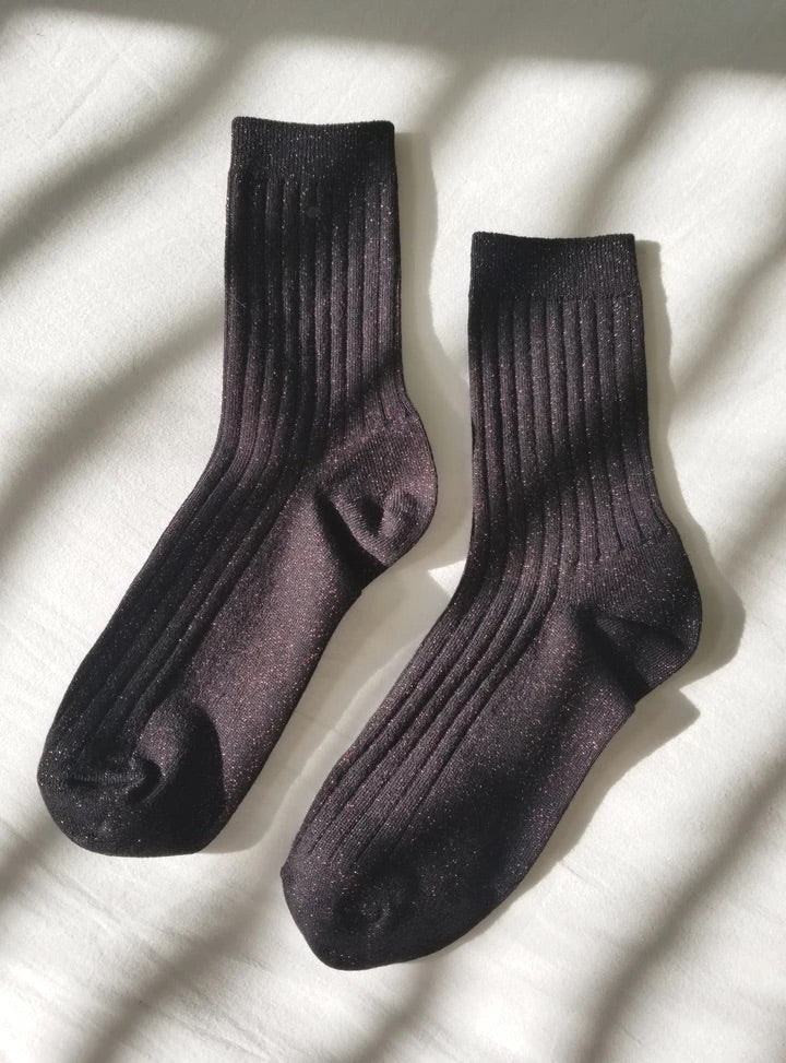 Le Bon Shoppe | Her Socks | Copper black Glitter